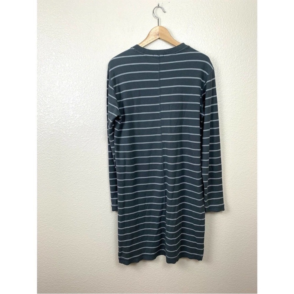 ATM Anthony Michael Melillo 100% Pima Cotton Striped Long Sleeve Shirt Dress L - Picture 4 of 11